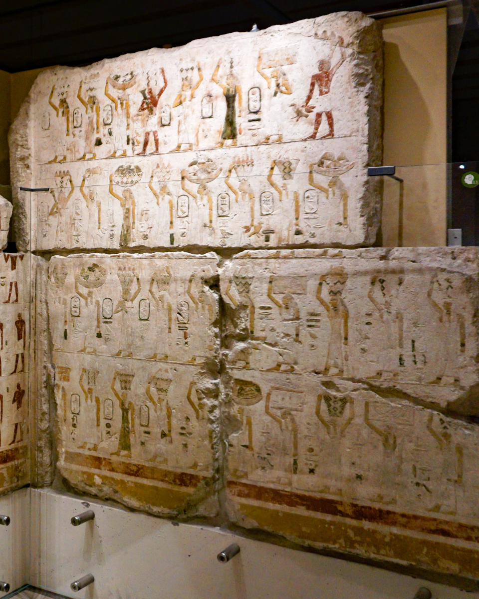 Museum of the University of Tübingen, Germany. Tomb of Seshemnefer III, Giza Mastaba G 5170, north wall, upper register