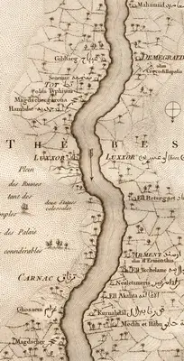 Map showing Thebes from 1738.
