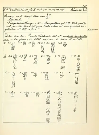 Denkmäler corrections by Lepsius