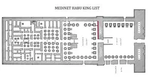 Map to Medinet Habu king list